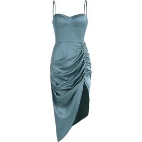Illusion Ruched Midi Dress