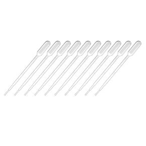uxcell 50 Pcs Plastic Disposable Pipettes 1ml, Clear Graduated Transfer Pipettes, 144mm Length, Liquid Dropper for Lab