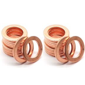 Copper Washer Assortment,100Pcs M5 Copper Metric Sealing Washers Kit,Flat Washers Assortment Set(5 x 9 x1.0mm)