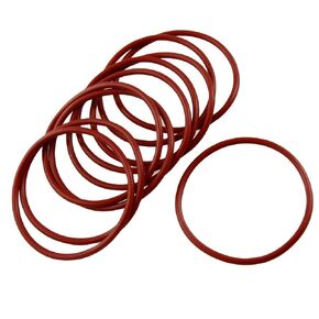 uxcell Silicone O-Ring, 60mm OD, 54mm ID, 3mm Width, VMQ Seal Rings Gasket, Red, Pack of 10