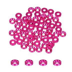 MECCANIXITY 60pcs M4 Counterbore Washers, 10mm/0.39inch Anodized Aluminum Alloy, Head Gaskets for Screw RC/FPV/PC/Drone Accessories Parts, Orange