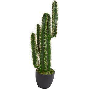Nearly Natural 3' Cactus Artificial Plant, Green 2.5ft.