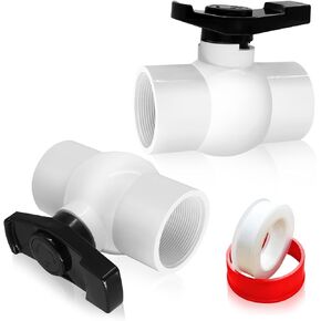 FANOVO 2Pcs PVC Ball Valve, 1 inch Full Flow Ball Valve, SCH40 NPT Shut off Ball Valve Threaded with Easy to rotate and Excellent Handle, Rated at 150 PSI, for Various Water Control System