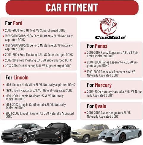 ملف الإشعال CarBole UF191 ومجموعة قابس إشعال إيريديوم SP479، متوافق مع Ford GT، Mustang، Lincoln Navigator 5.4L V8، Qvale Mangusta 4.6L V8، بديل لـ DG543 C1128 SP493 (عبوة من 8) in Saudi Arabia