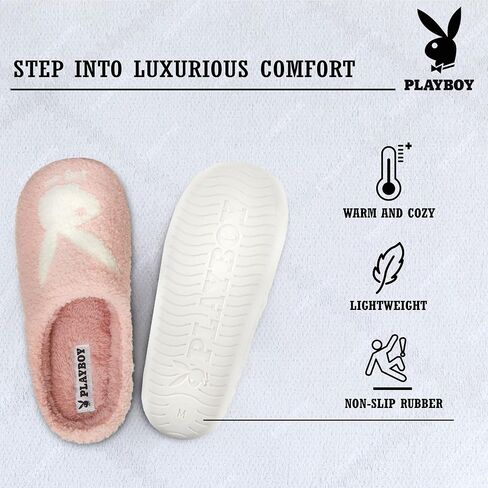 Playboy Womens Slippers Gifts for Women Extra Cozy Fuzzy House Slippers Slip On in Saudi Arabia