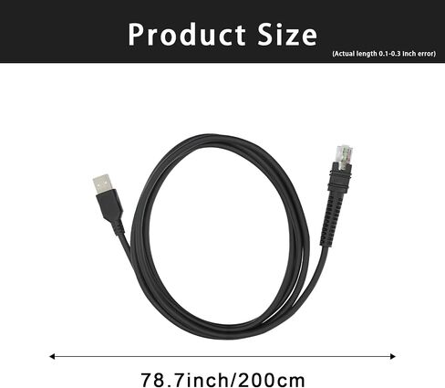 CBA-U46-S07ZAR Shielded USB Cable for Zebra Symbol DS3608 DS3678 DS8108 DS8178 LI3608 LI3678 DS3600-KD Handheld Barcode Scanner, USB-A Connector, 7ft (2 m) Straight, BC 1.2, DC 5V in Saudi Arabia