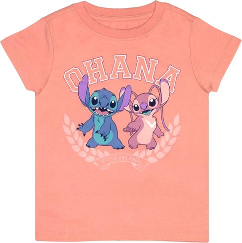 Disney Minnie Mouse Lilo and Stitch Girls 2-Piece Set, Short Sleeve T-Shirt and Long Sleeve Tee Bundle Set for Girls in Saudi Arabia