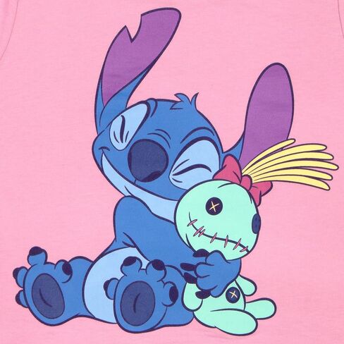 Disney Minnie Mouse Lilo and Stitch Girls 2-Piece Set, Short Sleeve T-Shirt and Long Sleeve Tee Bundle Set for Girls in Saudi Arabia