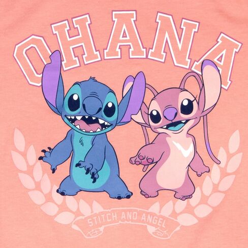 Disney Minnie Mouse Lilo and Stitch Girls 2-Piece Set, Short Sleeve T-Shirt and Long Sleeve Tee Bundle Set for Girls in Saudi Arabia