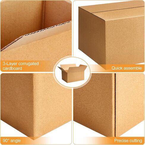 Yeaqee 72 Pcs Shipping Boxes Corrugated Cardboard Small Shipping Boxes for Packaging Mailing Packing Moving Small Business Storage Crafts Gifts(4x4x4 Inch,Black) in Saudi Arabia