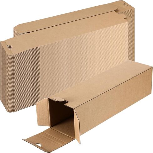 50 قطعة أنبوب بريدي 3 × 3 × 12 بوصة صندوق من الورق المقوى المموج أنابيب شحن مربعة نقل وتخزين صناديق بهلوان للشحن بالجملة صناديق شحن صغيرة للتغليف (لون كرافت) in Kuwait