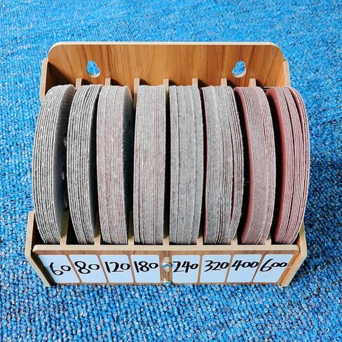 8-Tier Upgraded 5 Inch Sandpaper Organizer, Sandpaper Storage Holder Fit for Sanding Discs 5 Inch, Woodworking Tool Box Organizers and Storage Rack (Excluding Sandpaper), 1 Pack in Saudi Arabia