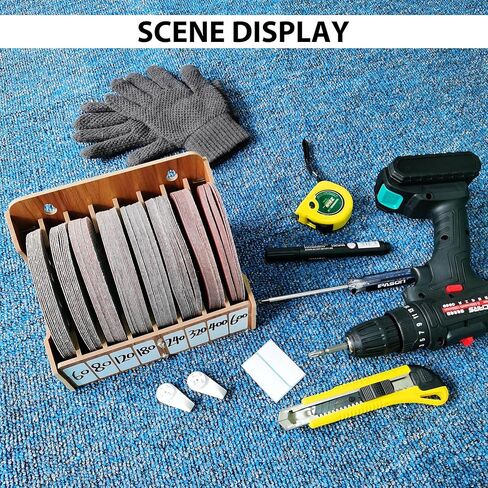 8-Tier Upgraded 5 Inch Sandpaper Organizer, Sandpaper Storage Holder Fit for Sanding Discs 5 Inch, Woodworking Tool Box Organizers and Storage Rack (Excluding Sandpaper), 1 Pack in Saudi Arabia