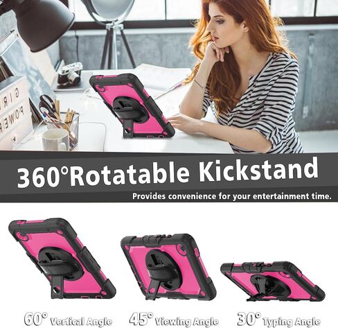 حافظة سامسونج جالاكسي تاب A9 مقاس 8.7 بوصة 2023 (SM-X110/X115/X117) مع واقي شاشة وحامل أقلام، غطاء سيليكون متين مقاوم للصدمات للأطفال 360 درجة وحزام كتف لجهاز جالاكسي A9 اللوحي أرجواني in Kuwait