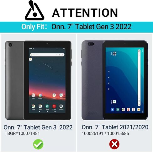 BMOUO Kids Case for Walmart Onn 7 inch Gen 3 2022 (Model:100071481), Light Weight Shockproof Convertible Handle Stand Case for Onn 7" Tablet 2022 (Only Fit for 2022, 3rd Gen), Black in Saudi Arabia