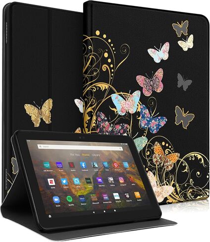 for Amazon Kindle Fire HD 8/8 Plus Tablet Case 10th/12th Generation for Women Girls Cute Folio Cover Fashion Design Girly Kawaii Flower Floral Pretty Unique Cases for Kindle Fire Case 8 Inch in Kuwait