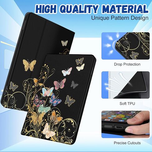 for Amazon Kindle Fire HD 8/8 Plus Tablet Case 10th/12th Generation for Women Girls Cute Folio Cover Fashion Design Girly Kawaii Flower Floral Pretty Unique Cases for Kindle Fire Case 8 Inch in Kuwait