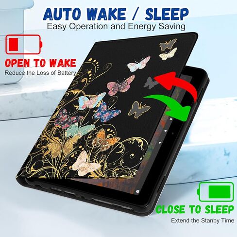 for Amazon Kindle Fire HD 8/8 Plus Tablet Case 10th/12th Generation for Women Girls Cute Folio Cover Fashion Design Girly Kawaii Flower Floral Pretty Unique Cases for Kindle Fire Case 8 Inch in Kuwait