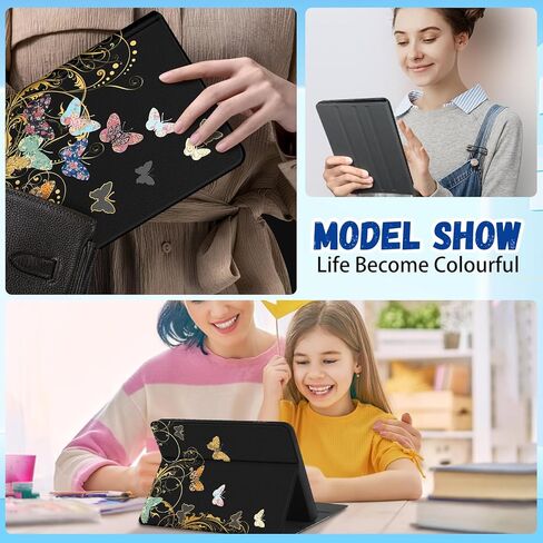 for Amazon Kindle Fire HD 8/8 Plus Tablet Case 10th/12th Generation for Women Girls Cute Folio Cover Fashion Design Girly Kawaii Flower Floral Pretty Unique Cases for Kindle Fire Case 8 Inch in Kuwait