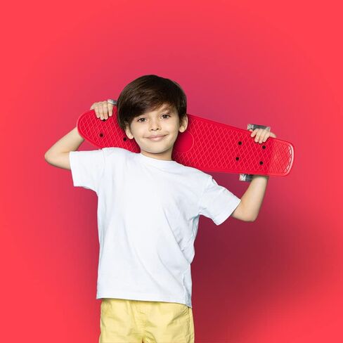 Complete 22 Inch Mini Cruiser Skateboard with PU Wheel Lights Retro Design for Kids, Youths, Beginners, and Adults in Saudi Arabia