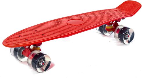 Complete 22 Inch Mini Cruiser Skateboard with PU Wheel Lights Retro Design for Kids, Youths, Beginners, and Adults in Saudi Arabia