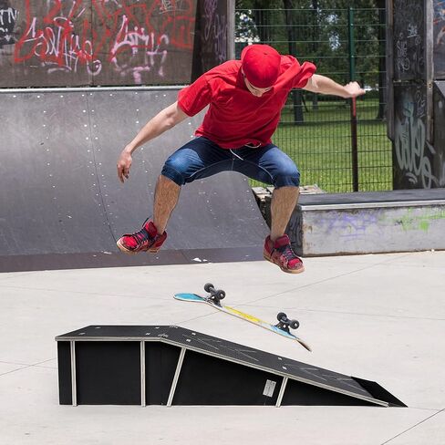 منحدر دراجة كبير من Yeshine، منحدر لوح التزلج مع سطح الطاولة، منحدر BMX خشبي، منحدر تزلج محمول، سلالم سكوتر، منحدر Rc، سلالم لوح التزلج للأطفال الأولاد والبنات والكبار ملحقات لوح التزلج in Kuwait