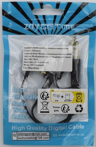 3.5mm Audio Cable,zdyCGTime Right Angle 4-Pole 1/8" 3.5mm Stereo Plug/Male to Straight 4-Pole 1/8" 3.5mm Stereo Plug/Male Aux Headphone Cable-0.5feet in Saudi Arabia