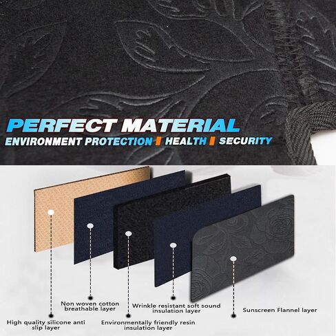 Upgrade New Materials Flannel Dashboard Cover Fit for 2007-2011 Toyota Camry Effective Anti Glare, Reduce Reflection, Sun Protection, Dust Proof, Moisture Absorption, UV-Proof -Pattern Black in Saudi Arabia