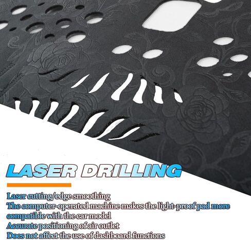 Upgrade New Materials Flannel Dashboard Cover Fit for 2007-2011 Toyota Camry Effective Anti Glare, Reduce Reflection, Sun Protection, Dust Proof, Moisture Absorption, UV-Proof -Pattern Black in Saudi Arabia