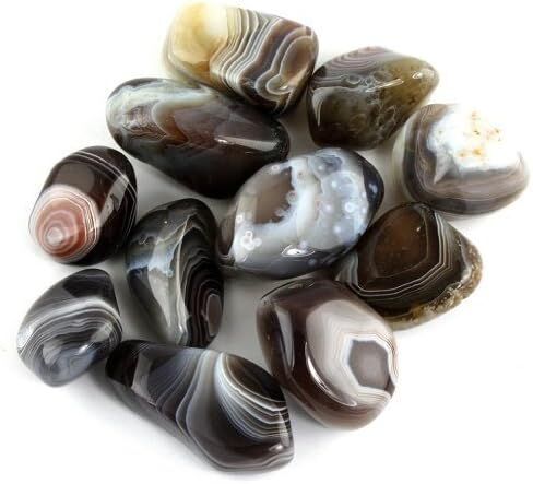 Crystal Allies Materials: 1lb Bulk Tumbled Grey Botswana Agate Quartz Stones from South Africa - Large 1" Polished Natural Crystals for Reiki Crystal Healing *Wholesale Lot* in Saudi Arabia