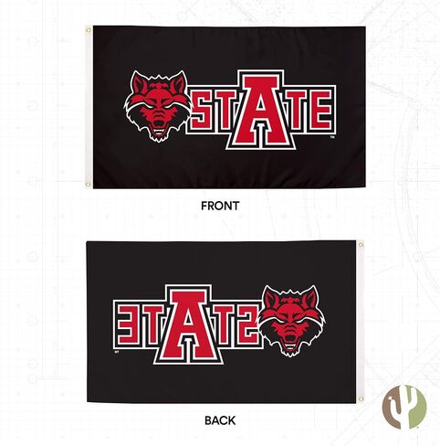 Desert Cactus Arkansas State University Flag Red Wolves A-State ASU Flags Banners 100% Polyester Indoor Outdoor 3x5 (Style 6) in Saudi Arabia