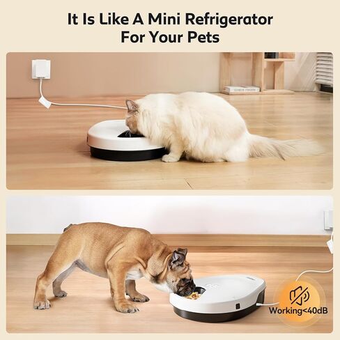 جهاز تغذية طعام رطب أوتوماتيكي للقطط F10، موزع رقمي لـ 5 وجبات للحيوانات الأليفة مع تبريد طويل الأمد، 3 إعدادات للتبريد in Kuwait