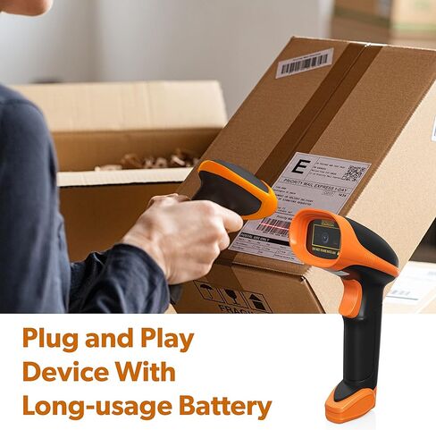 AMBIR BR100 ماسح الباركود السلكي/USB: يدعم الرموز الشريطية 1D و2D وPDF417 وQR. نظام التشغيل: وين، ماك، لينكس، أندرويد. اقرأ: شاشات الهاتف/الكمبيوتر اللوحي، والرموز الشريطية المتجعدة/منخفضة الجودة. جهاز HID - التوصيل والتشغيل - أسود / برتقالي in Kuwait