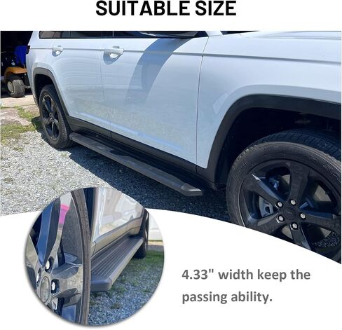 Snailfly 4.13" Running Boards Fit for Jeep Grand Cherokee L 3-Row 2021 2022 2023 2024 Aluminum Side Steps in Saudi Arabia
