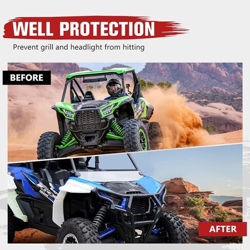 HAKA TOUGH Upper Front Bumper Guard for Kawasaki Teryx KRX 1000 2020 2021 2022 2023 Accessories Front Headlight Bumper Guard Protector for Krx1000, Replace OEM # 99994-1302 in Saudi Arabia