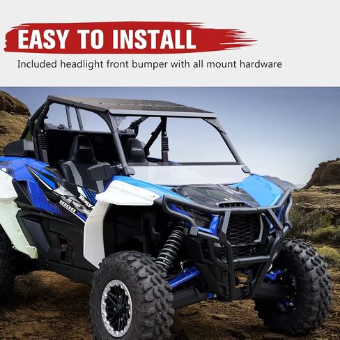 HAKA TOUGH Upper Front Bumper Guard for Kawasaki Teryx KRX 1000 2020 2021 2022 2023 Accessories Front Headlight Bumper Guard Protector for Krx1000, Replace OEM # 99994-1302 in Saudi Arabia