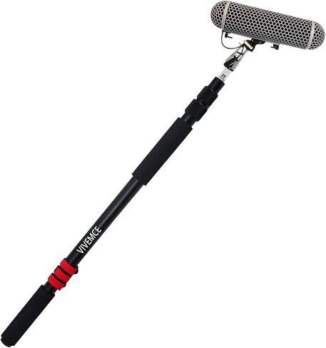 Boom Pole for Shotgun Mic, Professional Boom Mic Pole for Video Recording，3-Section Extendable Rod From 3.1ft to 8.3ft Adjustable Length with 1/4" and 3/8" to 5/8" Threads in Saudi Arabia