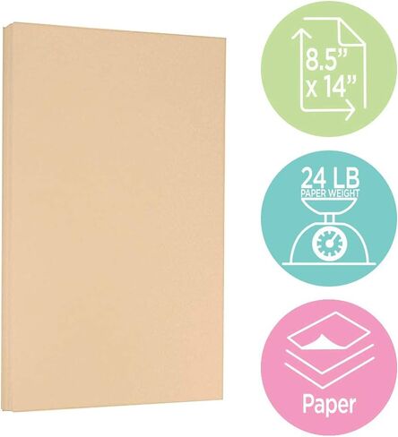JAM PAPER Legal Parchment 24lb Paper - 90 gsm - 8.5 x 14 - Nautral Recycled - 100 Sheets/Pack in Saudi Arabia