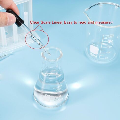 PATIKIL Eye Dropper, 2pcs 1ml Glass Straight Tip Graduated Ear Dropper with Rubber Bulbs for Transfer Liquids for Dose and Measurement, Clear in Saudi Arabia