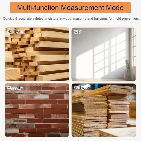 Pinless Wood Moisture Meter for Walls, FireWood, Masonry Non-destructive Wall Moisture Sensor Digital Moisture Detector for Woodworking Plaster Floor Concrete Building in Saudi Arabia