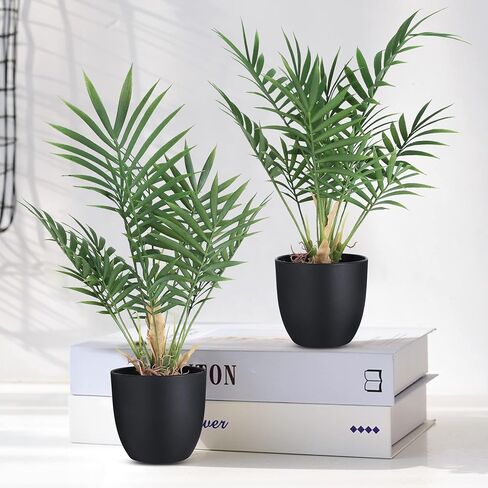 2 Pack Fake Plant with Pot 16" Desk Plant Artificial Potted Faux Plants for Office Desk Shelf Home Farmhouse Decor (Bamboo Leaf) in Saudi Arabia