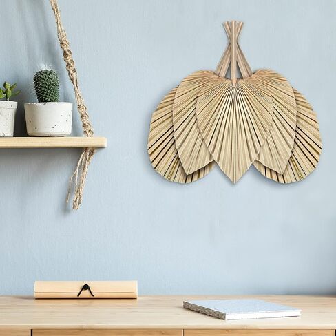 5 Pieces Natural Dried Palm Leaves Real Palm Leaves Decor Boho Palm Fans Tropical Palm Flowers Dried Palm Spears Heart Oval Shape Dried Palm Leaves for Wedding House Party Kitchen Decoration (Brown) in Saudi Arabia