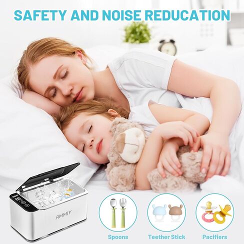 منظف ​​المجوهرات بالموجات فوق الصوتية من AMMIY، آلة تنظيف المجوهرات 17 أونصة، منظف التجنيب بالموجات فوق الصوتية 46 كيلو هرتز مع مؤقت رقمي 4 أوضاع، آلة تنظيف سونيك احترافية لنظارات حزام ساعة أسنان المجوهرات in Kuwait