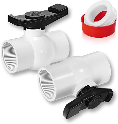 صمام كروي PVC مقاس 1-1/2 بوصة من FANOVO، صمام كروي كامل التدفق، قطعتان من صمام الكرة SCH40 NPT ملولب مع سهولة التدوير ومقبض ممتاز، مصنف عند 150 رطل لكل بوصة مربعة، لنظام التحكم في المياه المتنوع in Kuwait