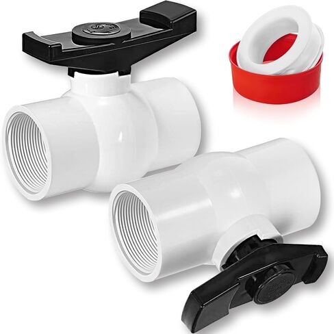 صمام كروي PVC مقاس 1-1/2 بوصة من FANOVO، صمام كروي كامل التدفق، قطعتان من صمام الكرة SCH40 NPT ملولب مع سهولة التدوير ومقبض ممتاز، مصنف عند 150 رطل لكل بوصة مربعة، لنظام التحكم في المياه المتنوع in Kuwait