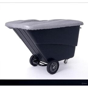 HG Maybeck Heavy-Duty VINYL TILT CART ، مادة فينيل 10 أوقية ، عربة ساحة مكعبة واحدة. الألوان المتاحة الملكية الأزرق الأبيض والرمادي in Kuwait