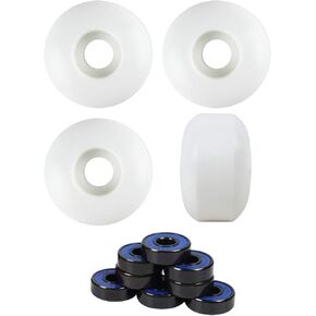 Skateboard Wheels with ABEC 7 Bearings and Spacers (White, 54mm) in Saudi Arabia