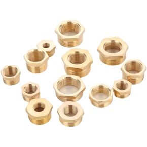 20pcs Brass 1/8 1/4 3/8 1/2 أنثى إلى الذكور السدقية السدقية السدقية انخفاض أنابيب النحاس موصل محول غاز المياه (F 03 إلى M 04) in Kuwait
