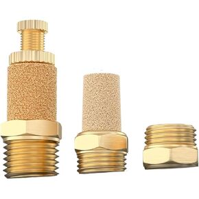 10pcs كاتم الصوت العادم الهوائي M5 1/8 1/4 3/8 1/2 3/4 خيط ذكر لضوضاء الهواء النحاس القابل للتعديل BSL SLM SLL (SLL-04) in Kuwait