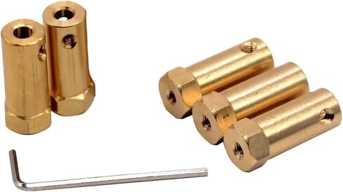 5pcs Hexagonal Brass Coupling 3mm 4mm 5mm 6mm 7mm 8mm Motor Shaft Copper Connector Coupler 30mm Length Screw Coupler(3MM Inner bore) in Saudi Arabia